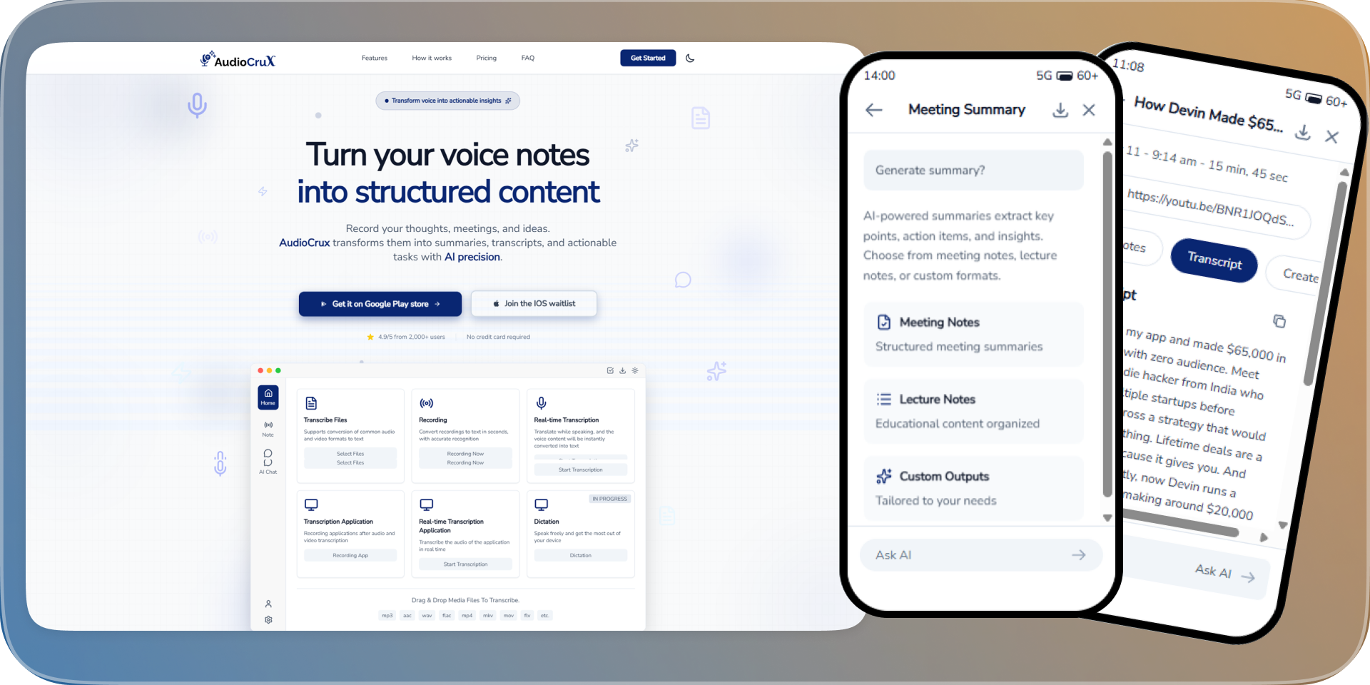 AudioCrux – AI-Driven Audio Intelligence & Smart Notes